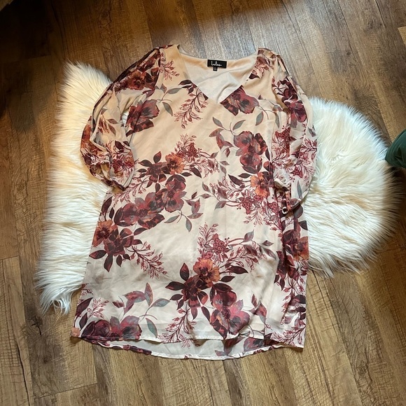 LULU’S Shifting Dears Beige Floral Print Dress - Picture 2 of 4